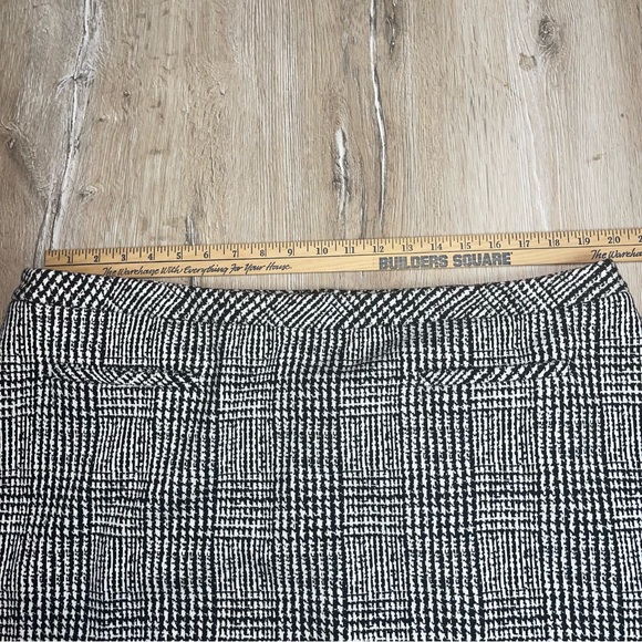 Talbots Women Midi Skirt 20 Black White Houndstooth Preppy Teacher Style ID5242 - Picture 9 of 12